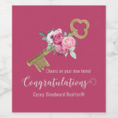 Gefeliciteerd Klant Nieuwe Woonplek | Stijlvolle R Wijn Etiket (Enkel label)