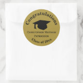 Gefeliciteerd, Klas 20xx Afstuderen, Matgoud Ronde Sticker (Tas)
