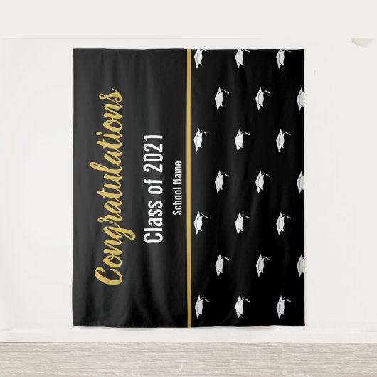 Gefeliciteerd klas van 2021 afstuderen wandkleed (Voorkant)