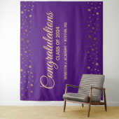 Gefeliciteerd Klas van 2021 Paars Goud Geslaagd Wandkleed (In situ)