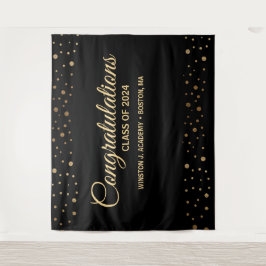 Gefeliciteerd klas van 2024 achtergrond afstuderen wandkleed