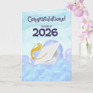 Gefeliciteerd Klas van 2026 Witte Afstudeerhoed Kaart