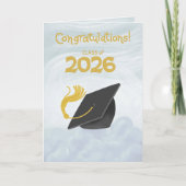 Gefeliciteerd Klas van 2026 Zwarte Afstudeerhoed Kaart (Voorkant)