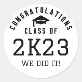 Gefeliciteerd Klas van 2K23 Ronde Sticker