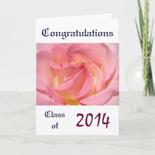 Gefeliciteerd Klas van eindexamenkaarten Rose Grad Kaart (Voorkant)