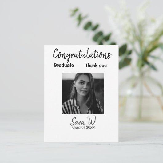 Gefeliciteerd klas van jaar naam school briefkaart (Staand voorkant)