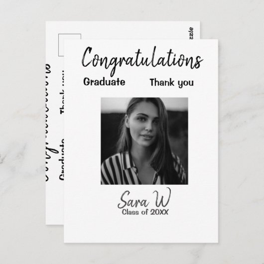 Gefeliciteerd klas van jaar naam school briefkaart (Voorkant / Achterkant)