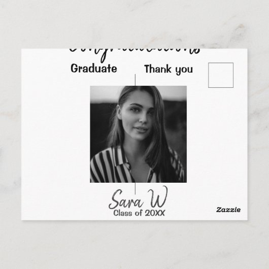 Gefeliciteerd klas van jaar naam school briefkaart (Achterkant)