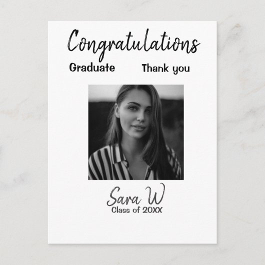 Gefeliciteerd klas van jaar naam school briefkaart (Voorkant)