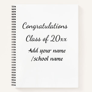 Gefeliciteerd klas van jaar naam school notitieboek
