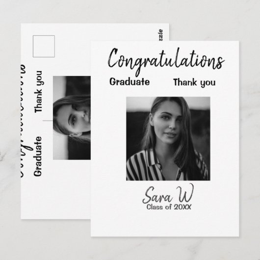 Gefeliciteerd klas van jaartal naam school college briefkaart (Voorkant / Achterkant)