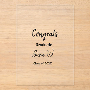 Gefeliciteerd klas van voeg jaarnaam school col acryl uitnodigingen