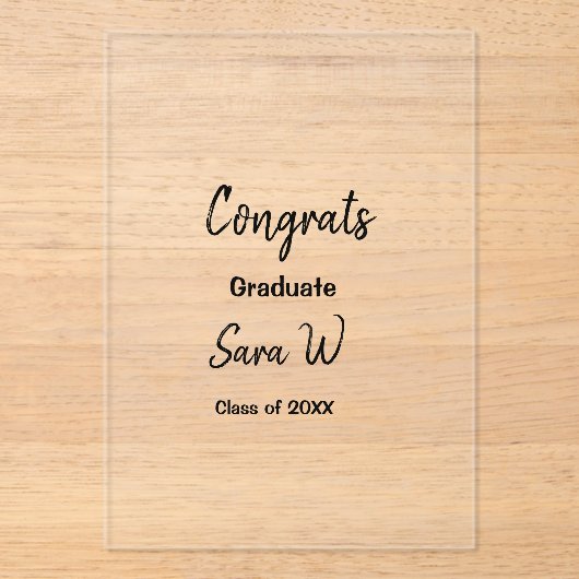 Gefeliciteerd klas van voeg jaarnaam school col acryl uitnodigingen (Voorkant)