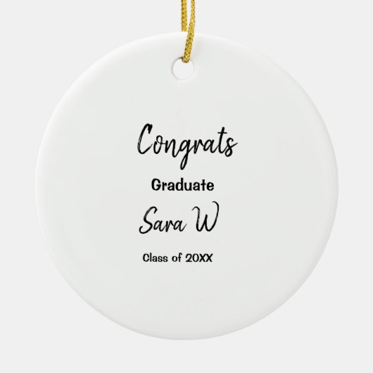 Gefeliciteerd klas van voeg jaarnaam school col keramisch ornament (Voorkant)