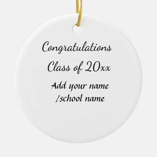 Gefeliciteerd klas van voeg jaarnaam school col keramisch ornament (Voorkant)