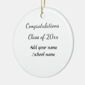 Gefeliciteerd klas van voeg jaarnaam school col keramisch ornament (Links)