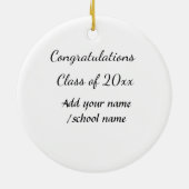 Gefeliciteerd klas van voeg jaarnaam school col keramisch ornament (Achterkant)