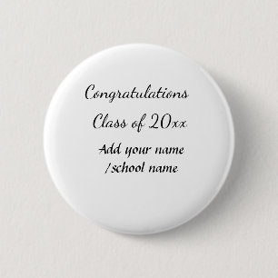 Gefeliciteerd klas van voeg jaarnaam school col ronde button 5,7 cm