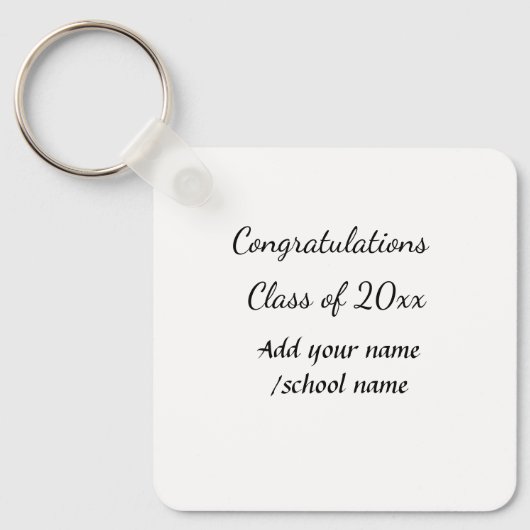 Gefeliciteerd klas van voeg jaarnaam school col sleutelhanger (Voorkant)