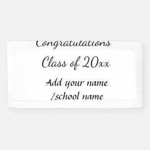 Gefeliciteerd klas van voeg jaarnaam school col spandoek