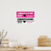 Gefeliciteerd, klasse 2012 Banner Poster roze (Keuken)