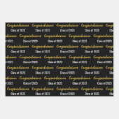 Gefeliciteerd, klasse 2023 Black White en Gold Inpakpapier Vel (Voorkant 2)
