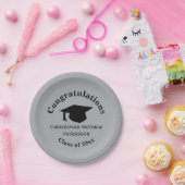 Gefeliciteerd, Klasse 20xx Afstuderen, Zilver Papieren Bordje (Feest)