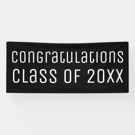 Gefeliciteerd, klasse Black White Afstuderen Spandoek (Horizontaal)