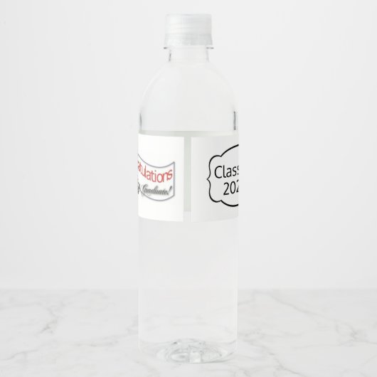 Gefeliciteerd Klasse van 2020 Personaliseer Jaar Waterfles Etiket (Achterkant)