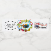 Gefeliciteerd Klasse van 2020 Personaliseer Jaar Waterfles Etiket (Enkel label)