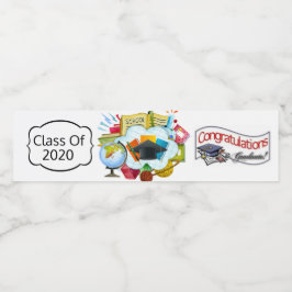 Gefeliciteerd Klasse van 2020 Personaliseer Jaar Waterfles Etiket