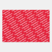 Gefeliciteerd Klasse van 2023 Rood zwart-wit Inpakpapier Vel (Voorkant 2)