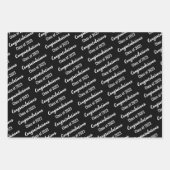 Gefeliciteerd Klasse van 2023 Rood zwart-wit Inpakpapier Vel (Voorkant)