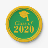 Gefeliciteerd Klasse van 2024 Groen Goud Papieren Bordje (Voorkant)