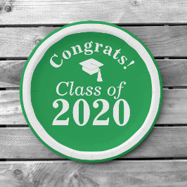 Gefeliciteerd Klasse van 2024 Groen Wit Papieren Bordje