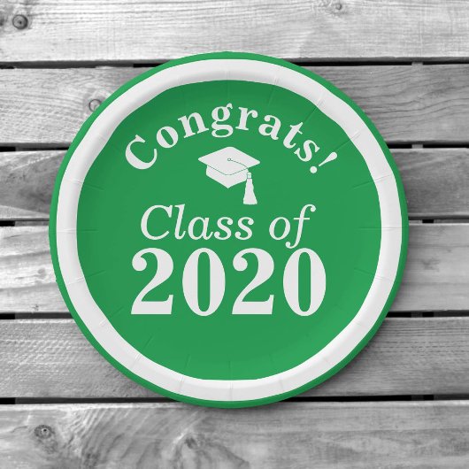 Gefeliciteerd Klasse van 2024 Groen Wit Papieren Bordje