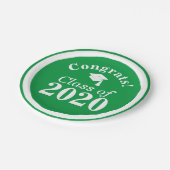 Gefeliciteerd Klasse van 2024 Groen Wit Papieren Bordje (Gekanteld)