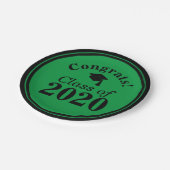 Gefeliciteerd Klasse van 2024 Groen Zwart Papieren Bordje (Gekanteld)