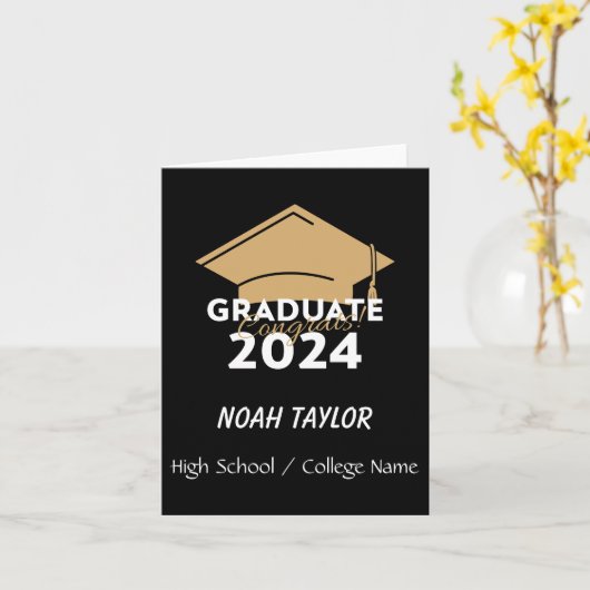 Gefeliciteerd Klasse van 2024 High School Afstuder Kaart (Gele Bloem)