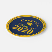 Gefeliciteerd Klasse van 2024 Navy Gold Papieren Bordje (Gekanteld)