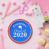 Gefeliciteerd Klasse van 2024 Rood Wit Blauw Papieren Bordje (Feest)