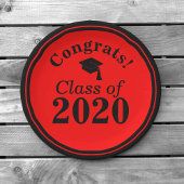 Gefeliciteerd Klasse van 2024 Rood Zwart Papieren Bordje