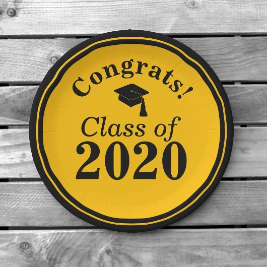 Gefeliciteerd Klasse van 2024 Zwart Goud Papieren Bordje