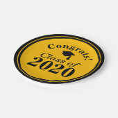 Gefeliciteerd Klasse van 2024 Zwart Goud Papieren Bordje (Gekanteld)