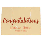 Gefeliciteerd Klasse van 20xx Peach Coral Afstuder Groot Cadeauzakje (Voorkant)