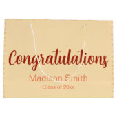 Gefeliciteerd Klasse van 20xx Peach Coral Afstuder Groot Cadeauzakje (Achterkant)