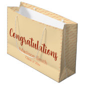 Gefeliciteerd Klasse van 20xx Peach Coral Afstuder Groot Cadeauzakje (Voorkant Gekanteld)