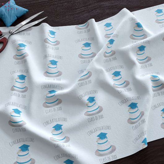 Gefeliciteerd Klasse van Afstuderen Blue Fabric Stof