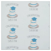 Gefeliciteerd Klasse van Afstuderen Blue Fabric Stof (Swatch)