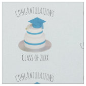 Gefeliciteerd Klasse van Afstuderen Blue Fabric Stof (Close Up)